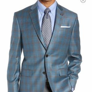 Ted Baker Jay Trim Fit Plaid Wool Sport Coat